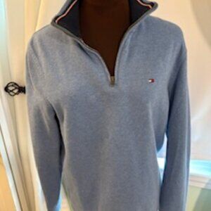 Tommy Hilfiger ladies s/p 1/4 zip blue sweatshirt